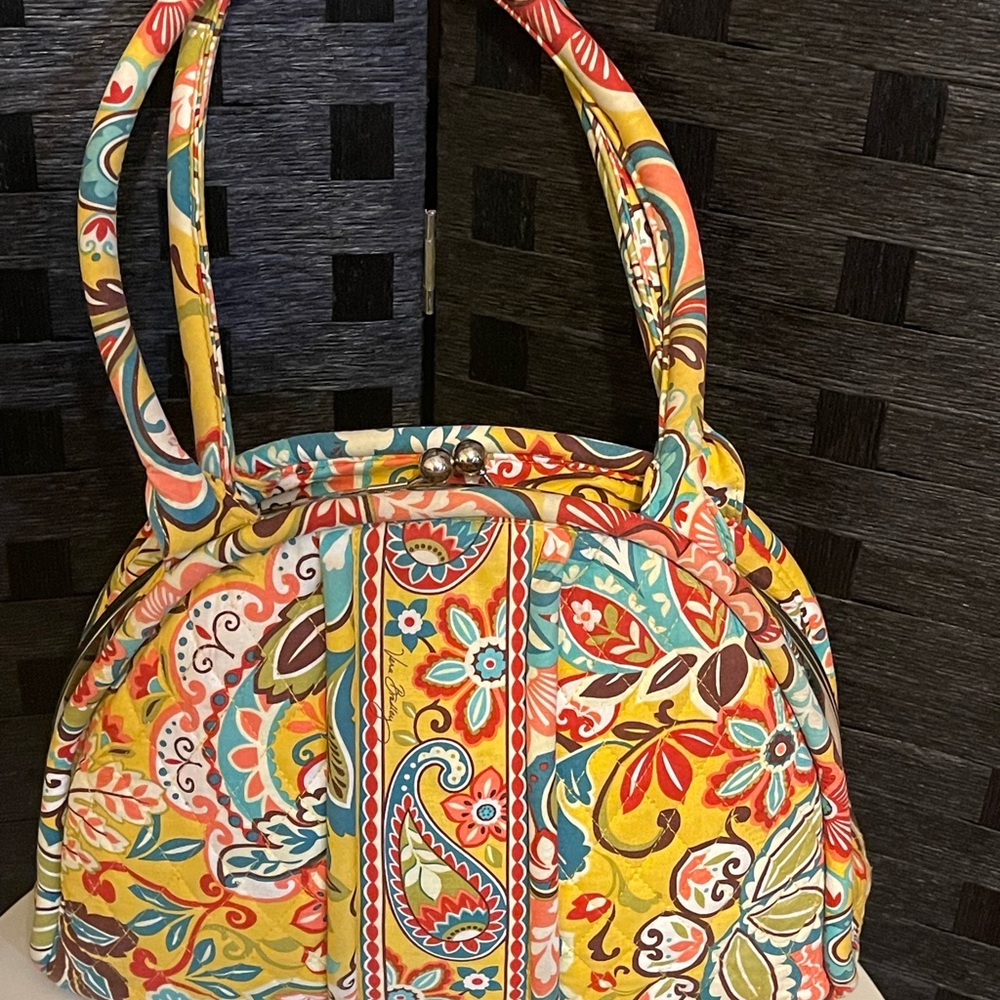 VERA BRADLEY PROVENCAL Eloise Kisslock Purse 9.5 x 12 x 4.5 Preloved - Picture 8 of 16